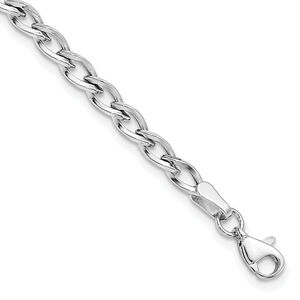 Leslies 10K White Gold Polished Link Bracelet